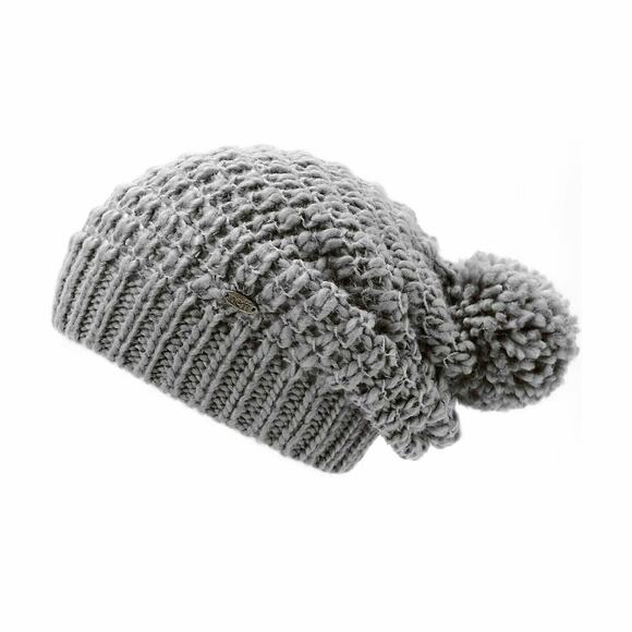 NEFF Eifel-t Chunky Knit Slouch Pom Pom Beanie Winter Hat, Grey NWT Outdoors Ski - Picture 2 of 5